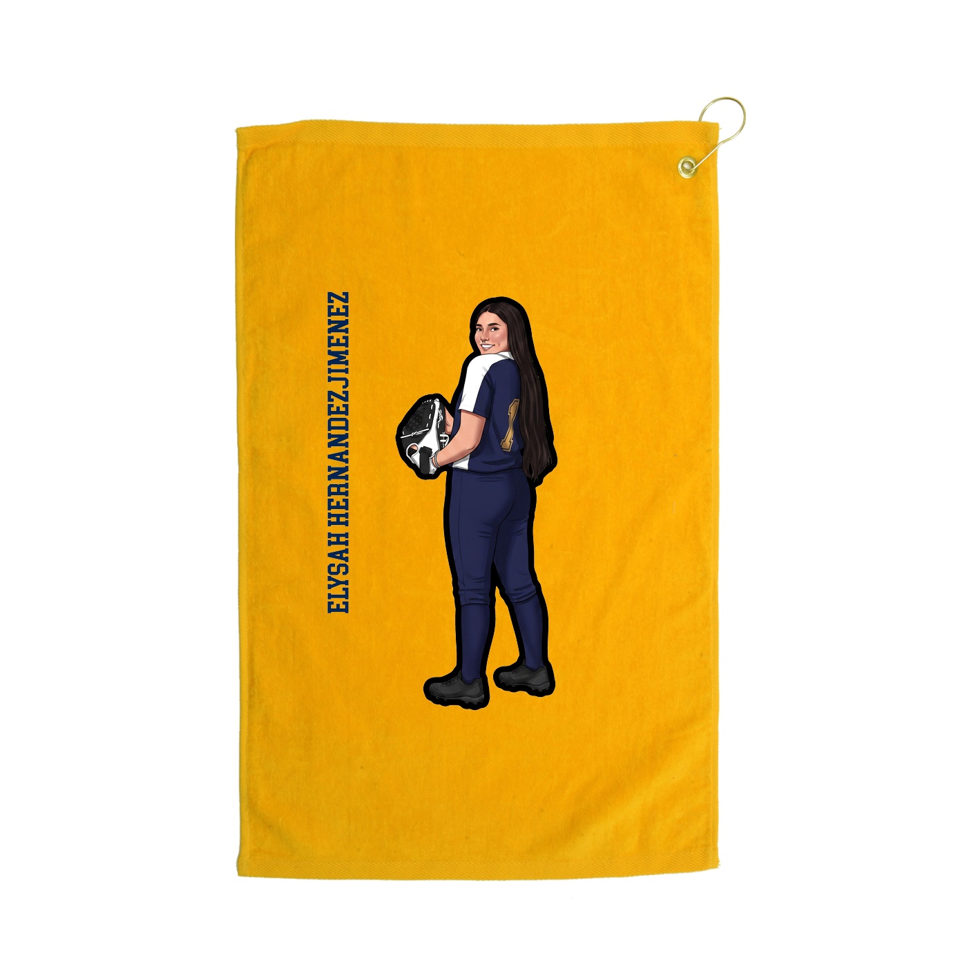 Golf Towel — Name Vertical in Gold