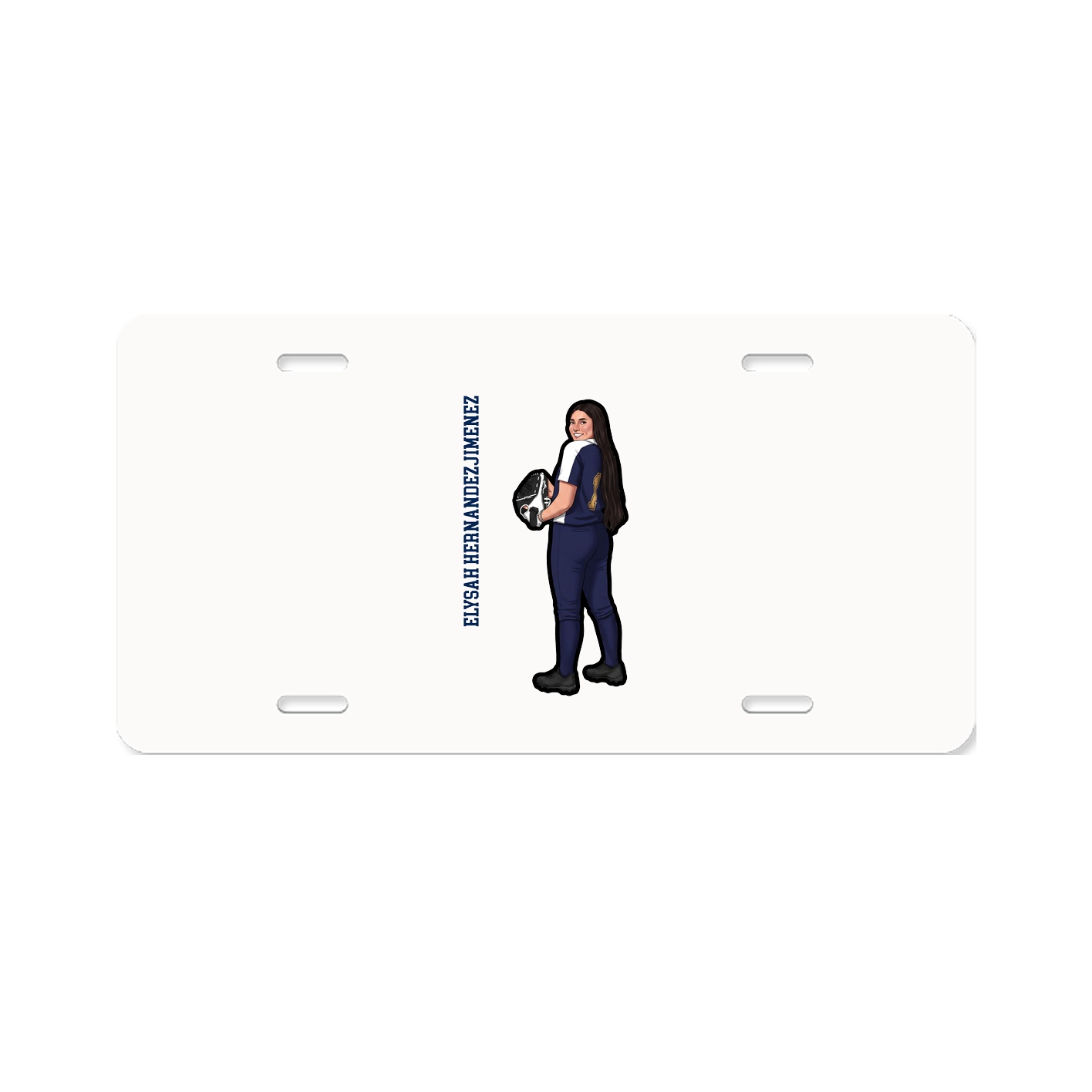 License Plate — Name Vertical in Classic