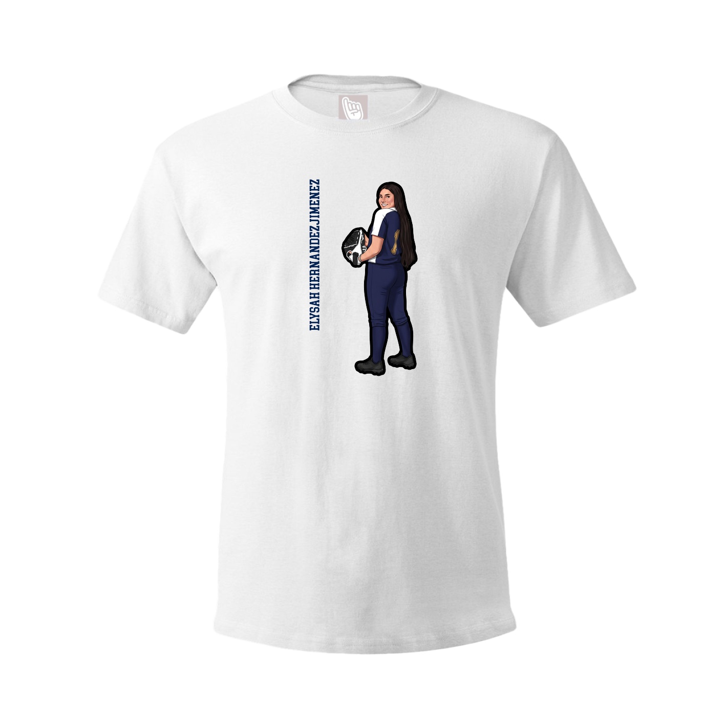 Youth Tee — Name Vertical in White