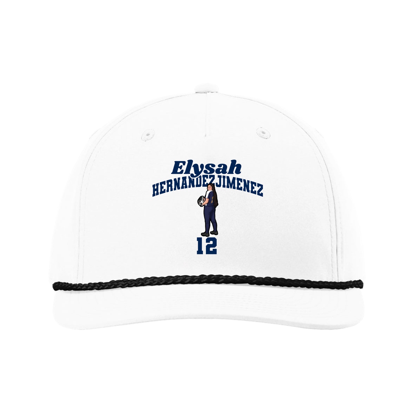 Five-Panel Classic Rope Cap — Signature Arch in White