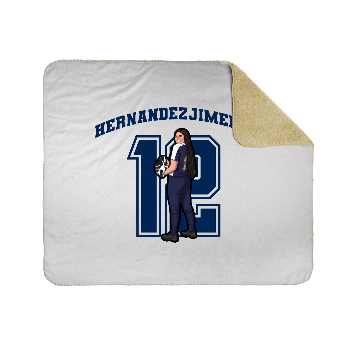 Throw Blanket — Number in White