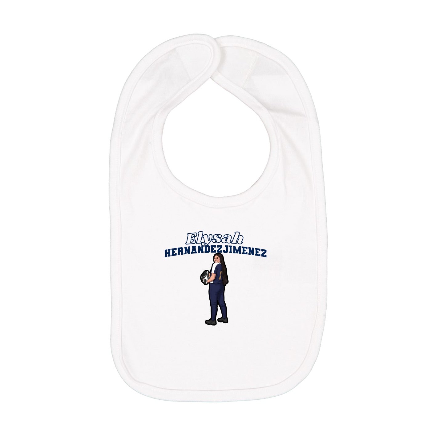 Infant Bib — Name Arch in White