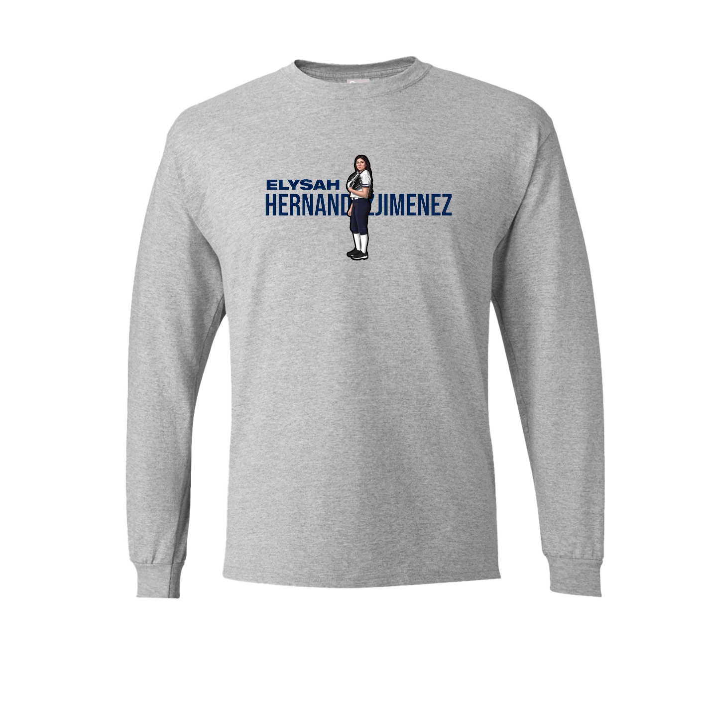 Long Sleeve Tee — Player Name in Grey