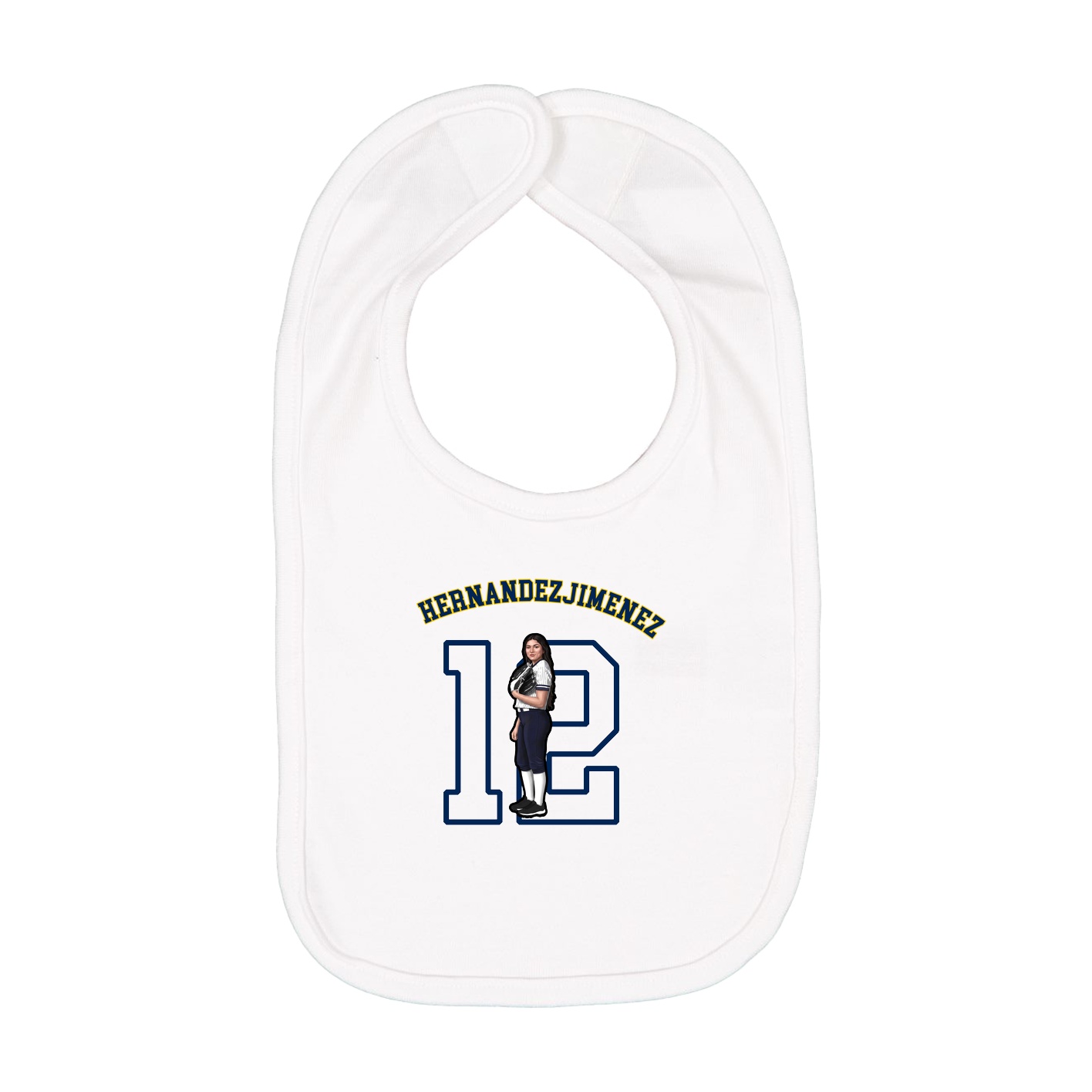Infant Bib — Shirsey Arch in White