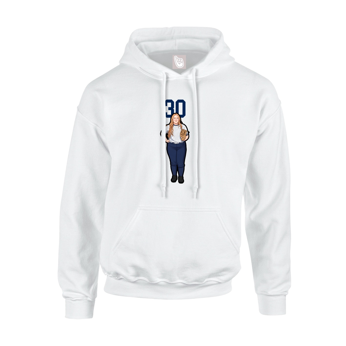 Hoodie — Number Top in White