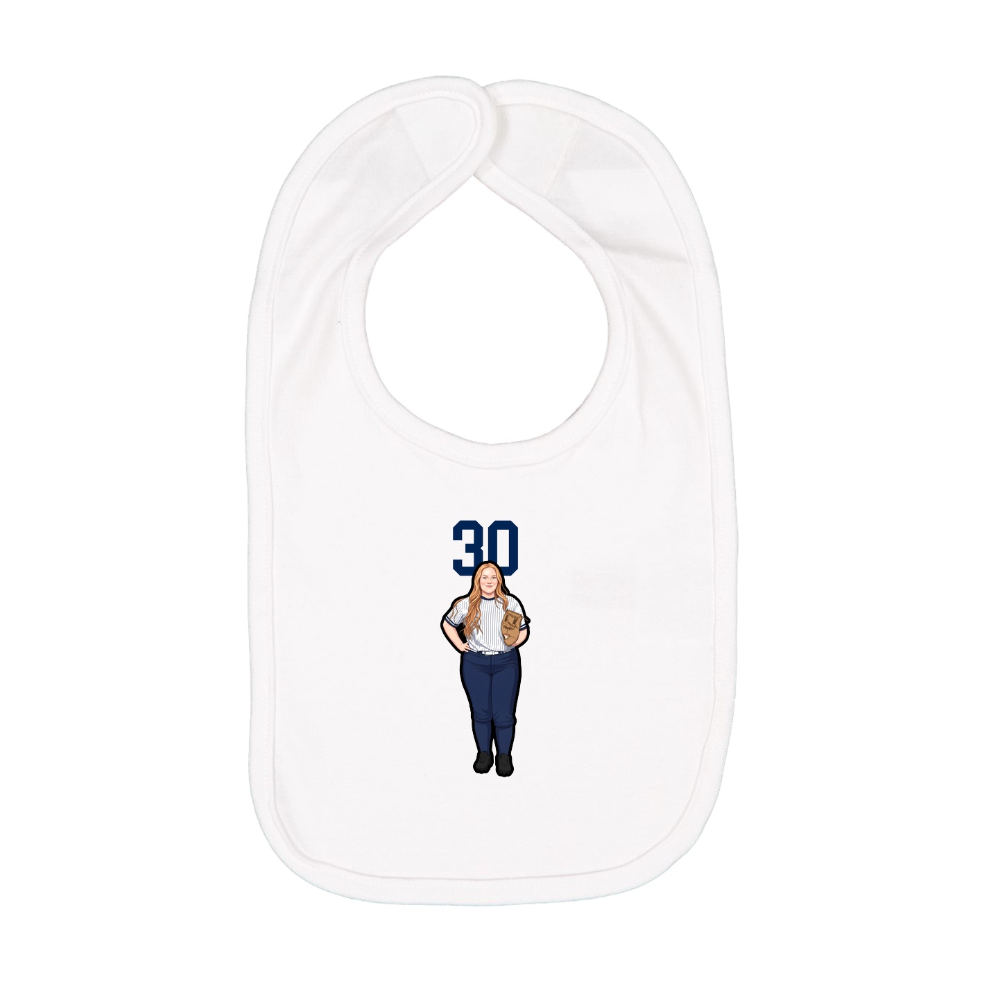 Infant Bib — Number Top in White