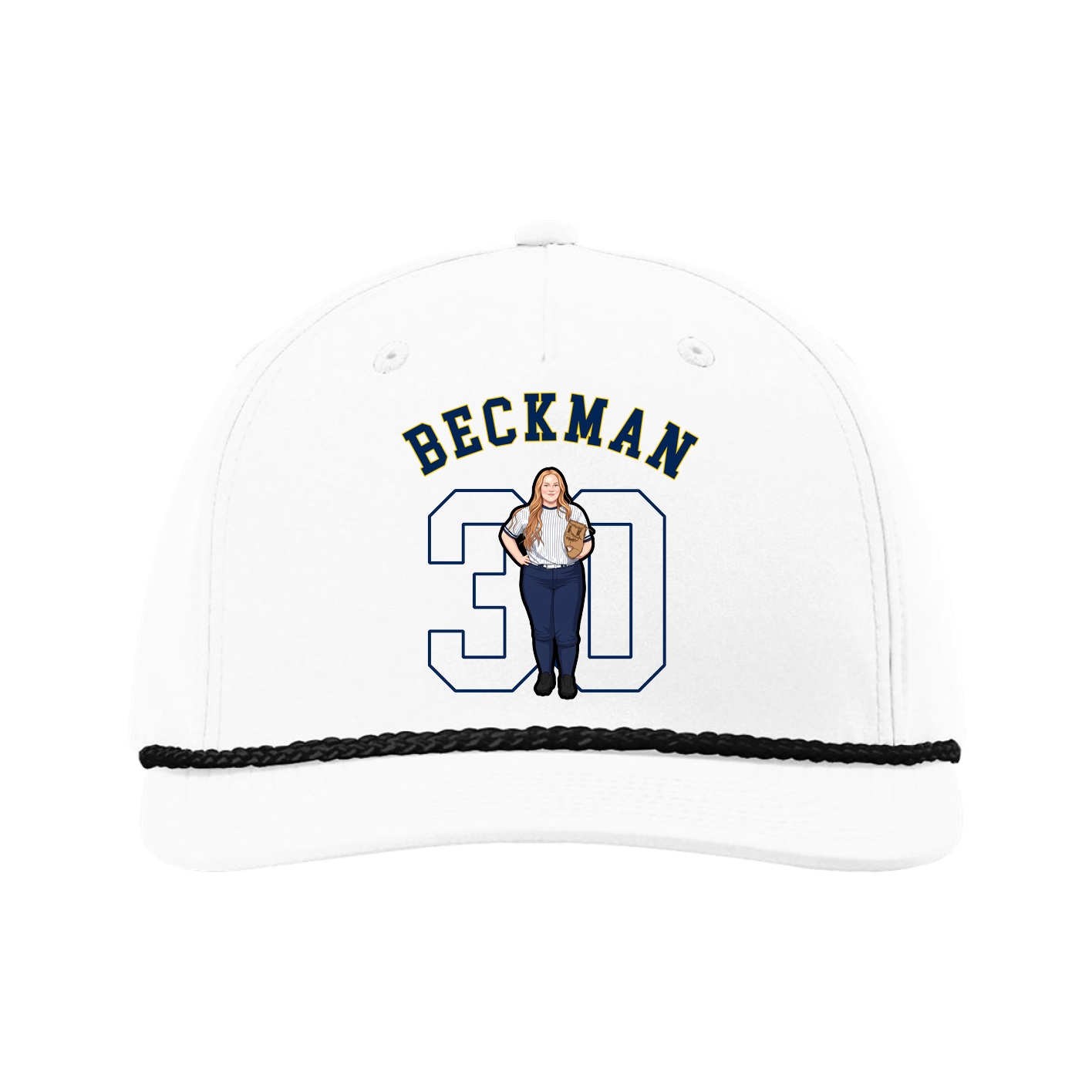 Five-Panel Classic Rope Cap — Shirsey Arch in White