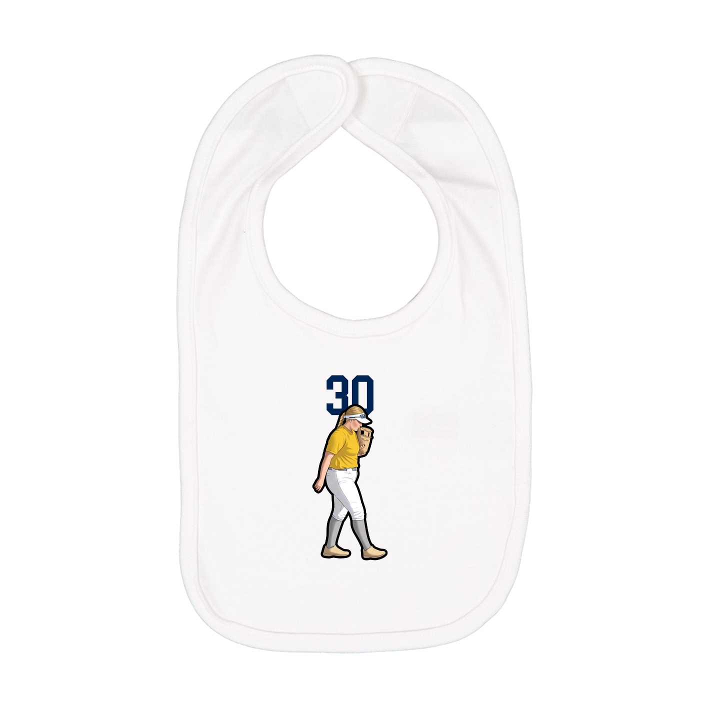 Infant Bib — Number Top in White
