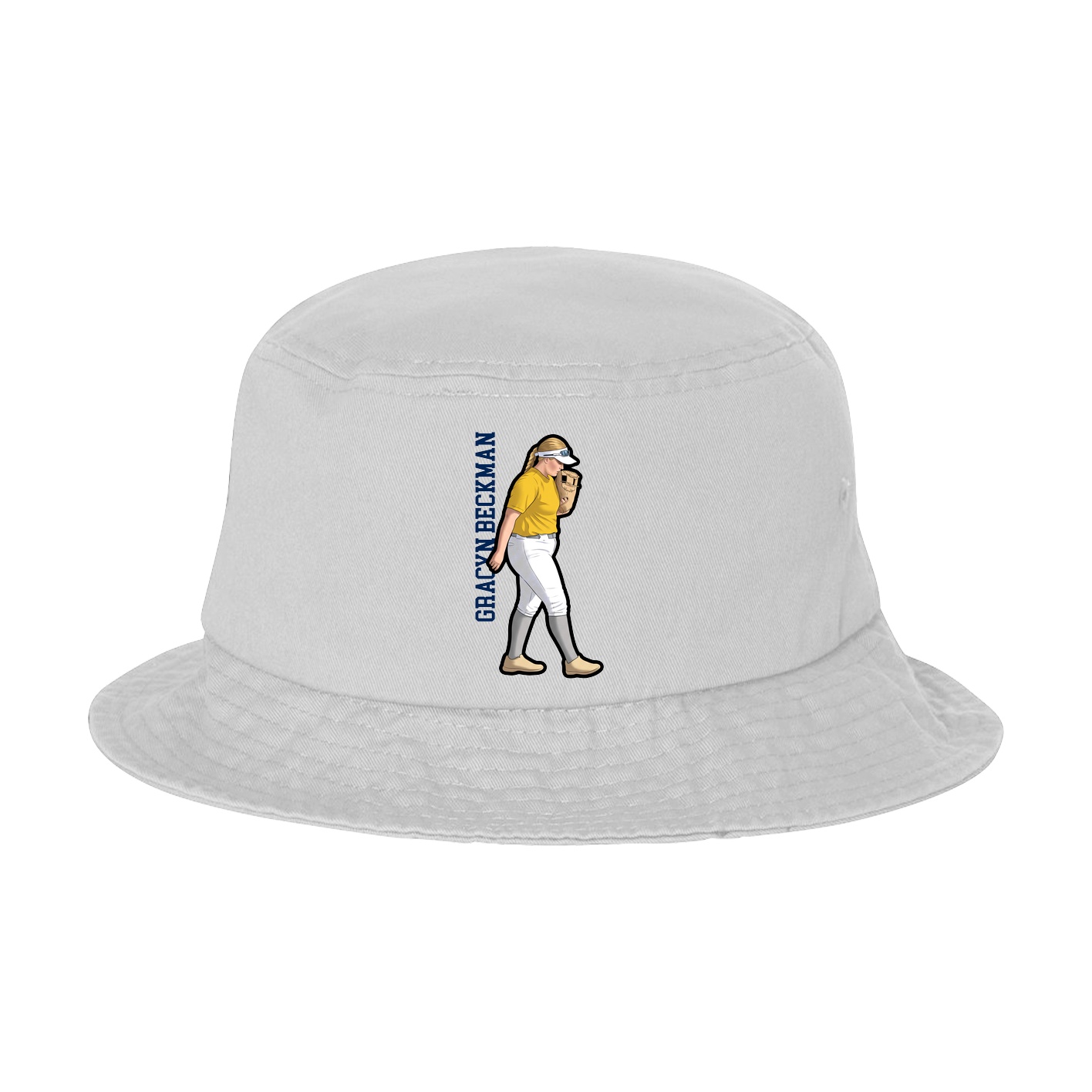 Bucket Cap — Name Vertical in White