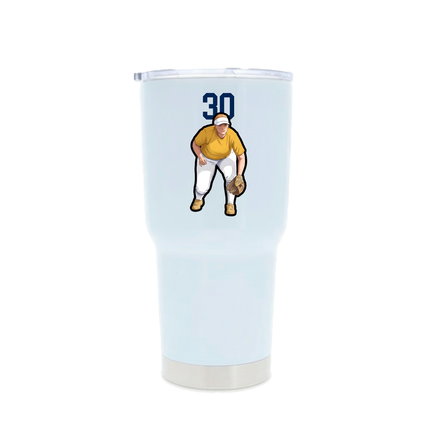30oz Stainless Steel Tumbler — Number Top in White
