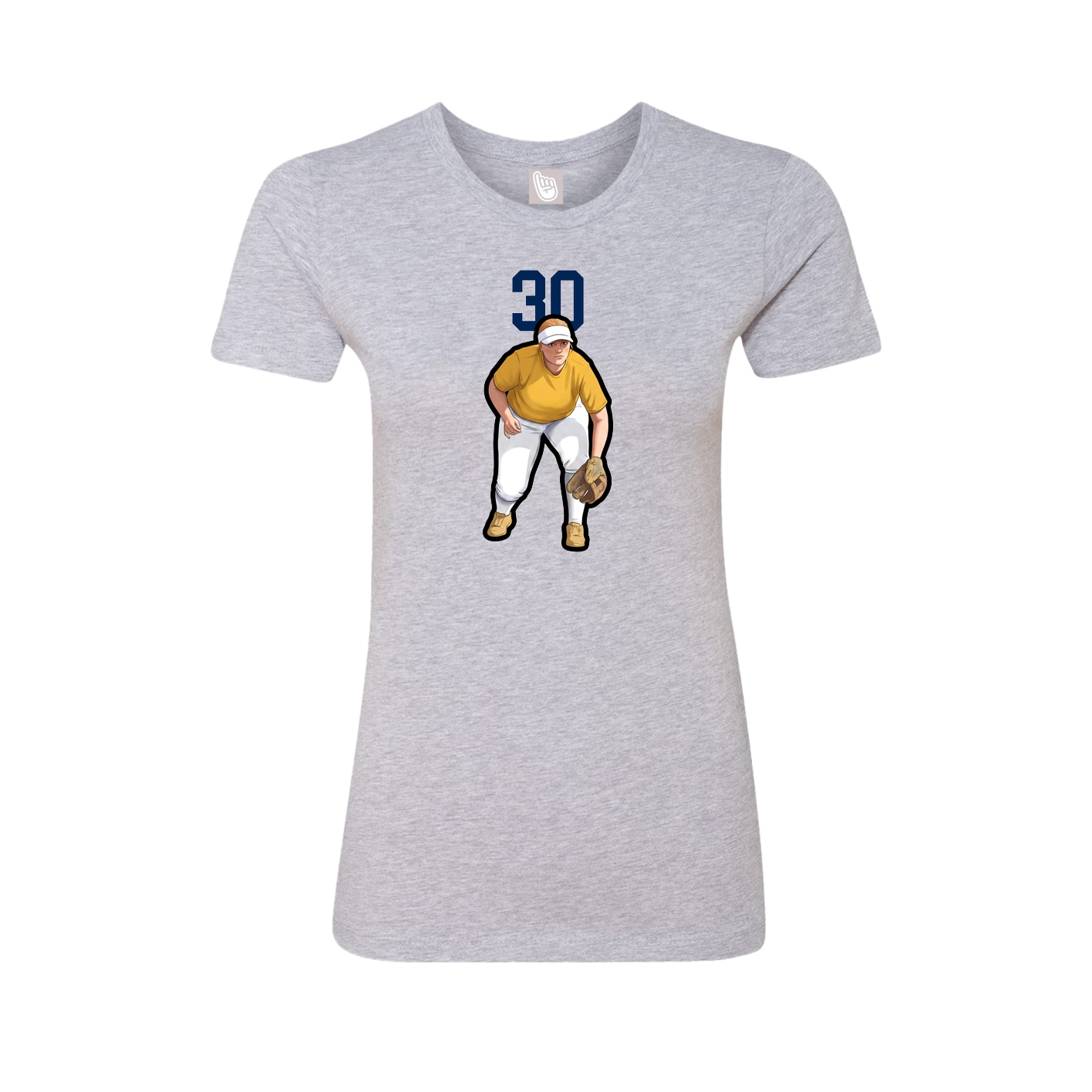 Fitted Women's Tee — Number Top in Grey