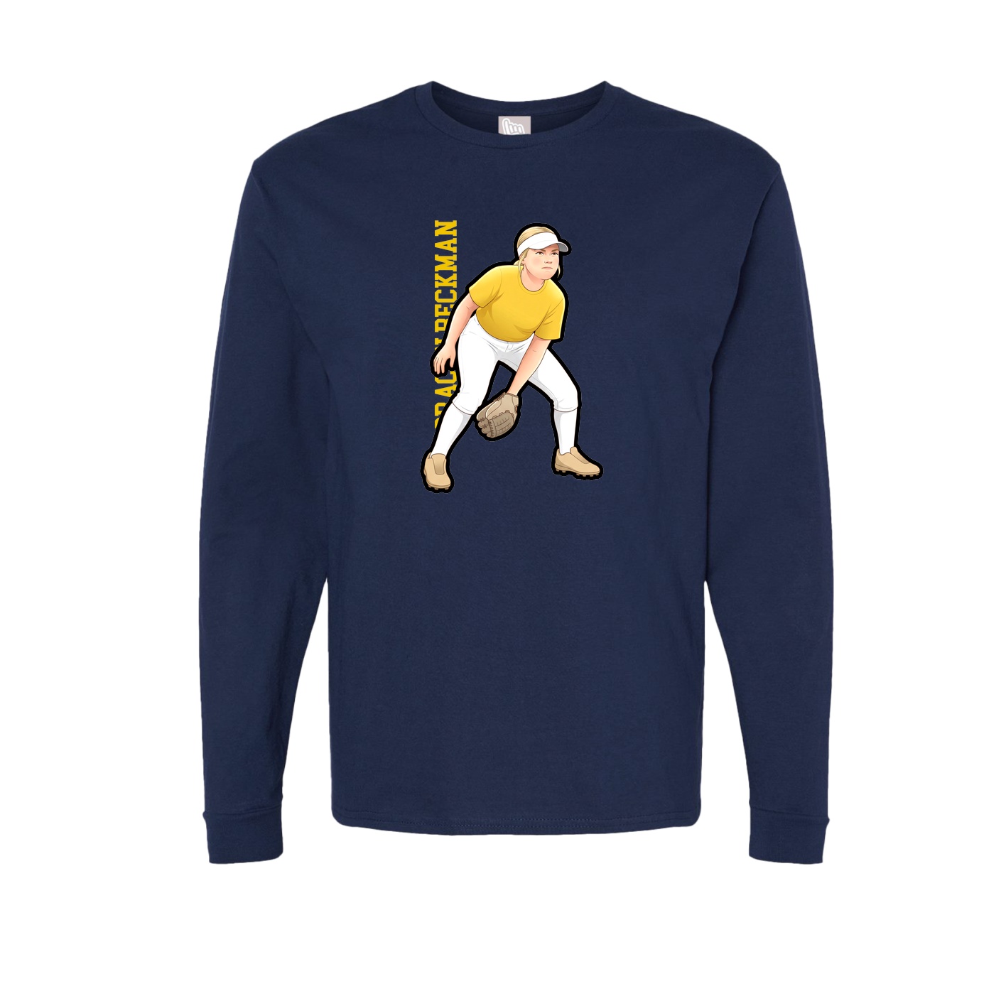 Long Sleeve Tee — Name Vertical in Navy