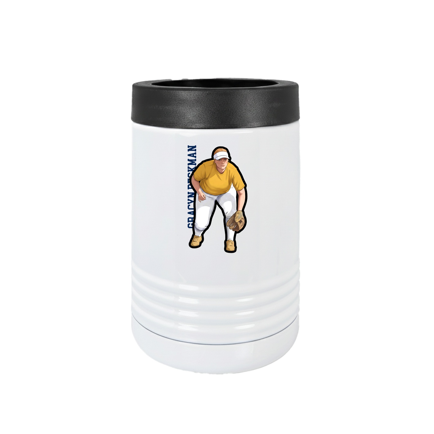 Beverage Holder — Name Vertical in White