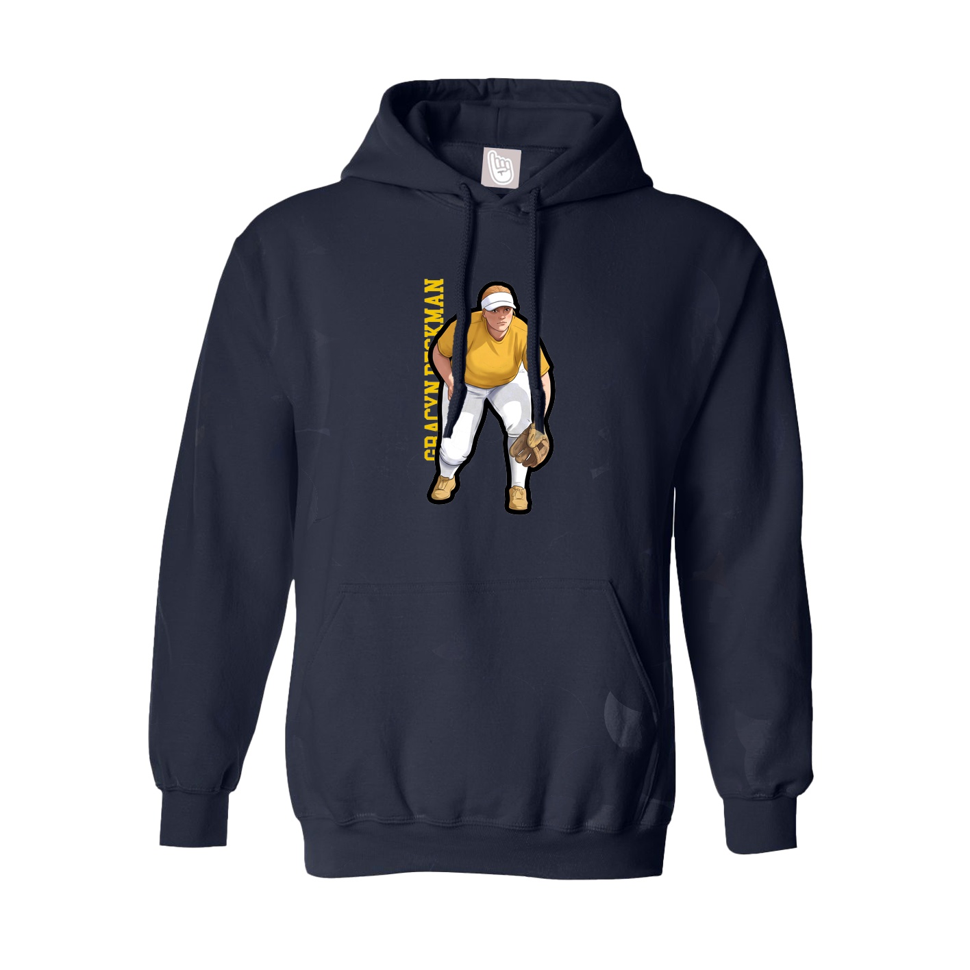 Youth Hoodie — Name Vertical in Navy