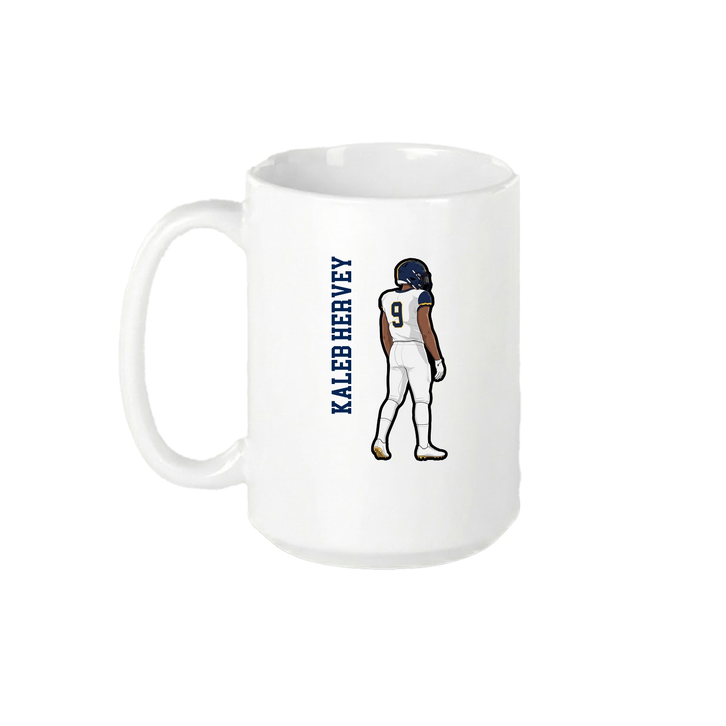 15oz Coffee Mug — Name Vertical in White