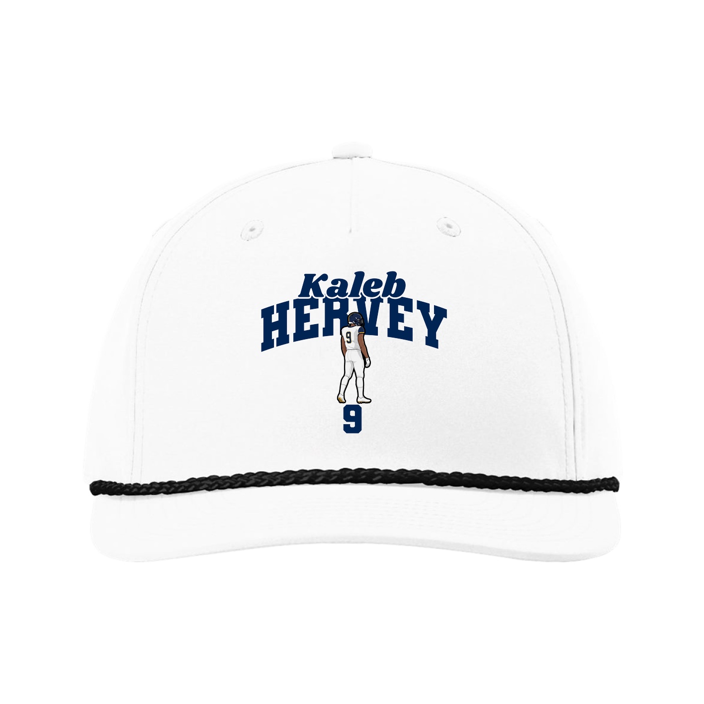Five-Panel Classic Rope Cap — Signature Arch in White