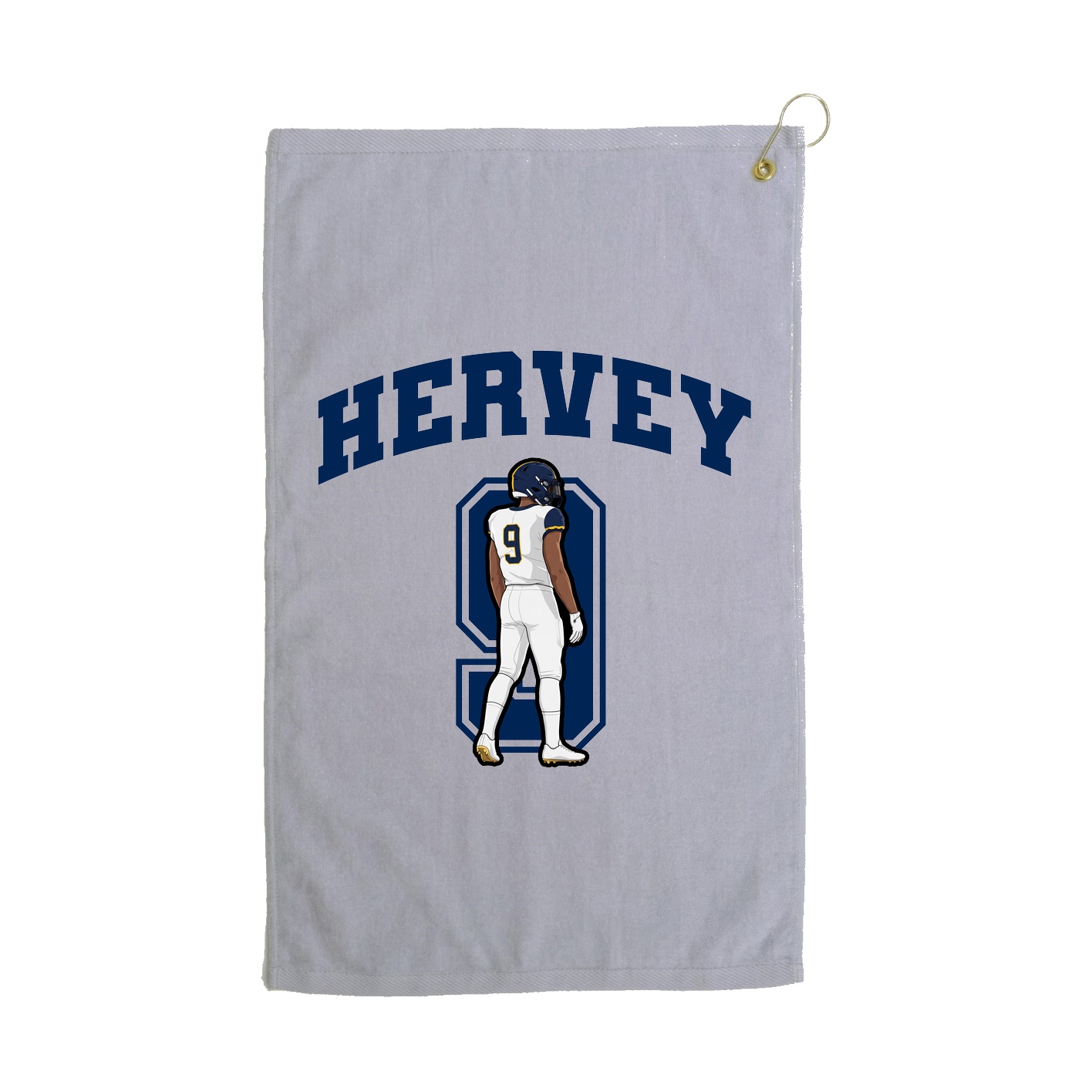 Golf Towel — Number in Grey