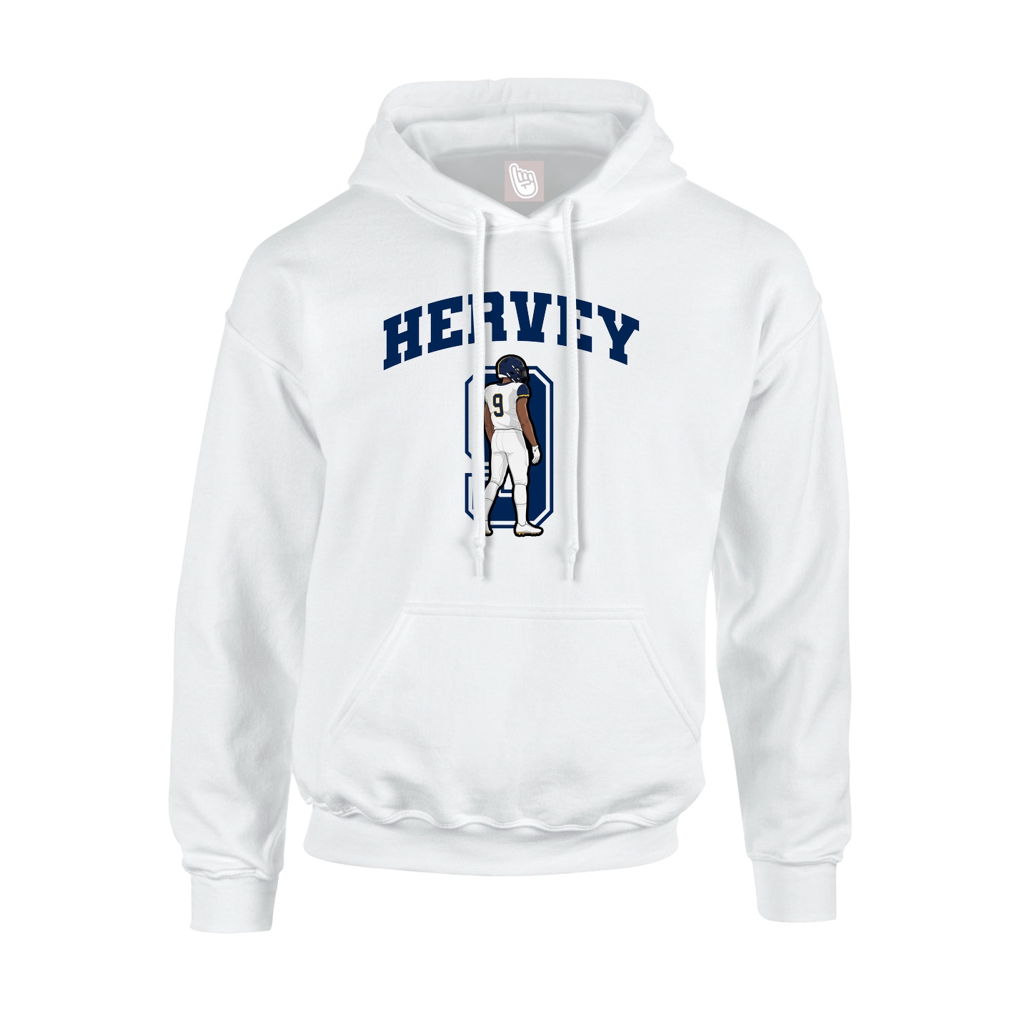 Youth Hoodie — Number in White