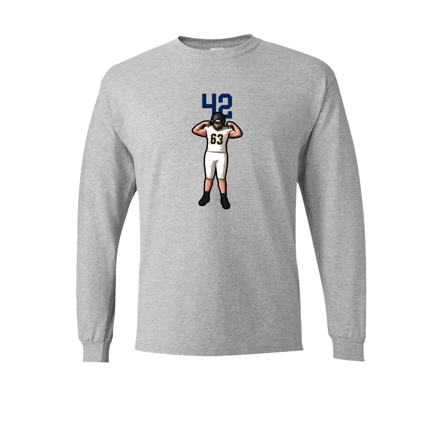 Long Sleeve Tee — Number Top in Grey