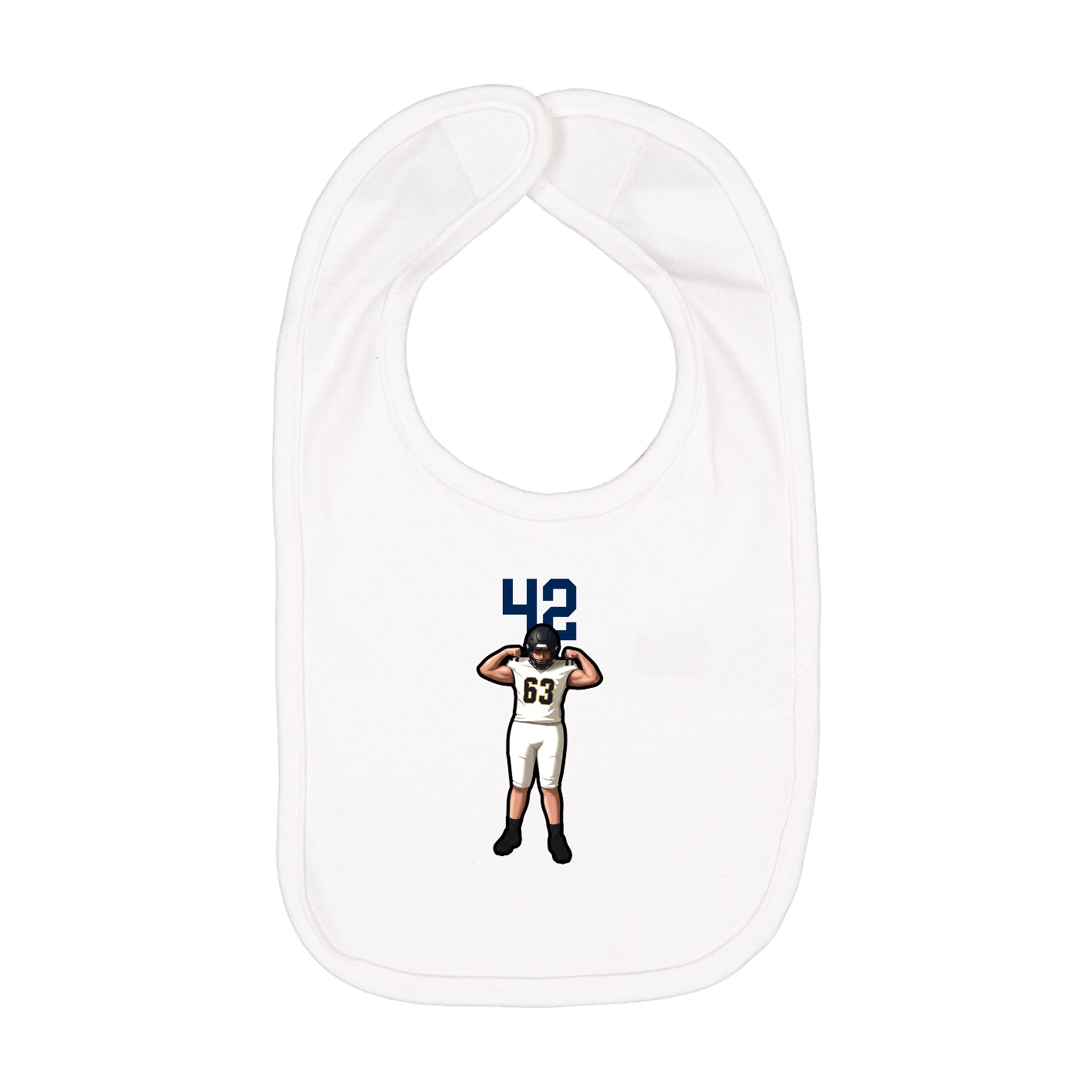 Infant Bib — Number Top in White