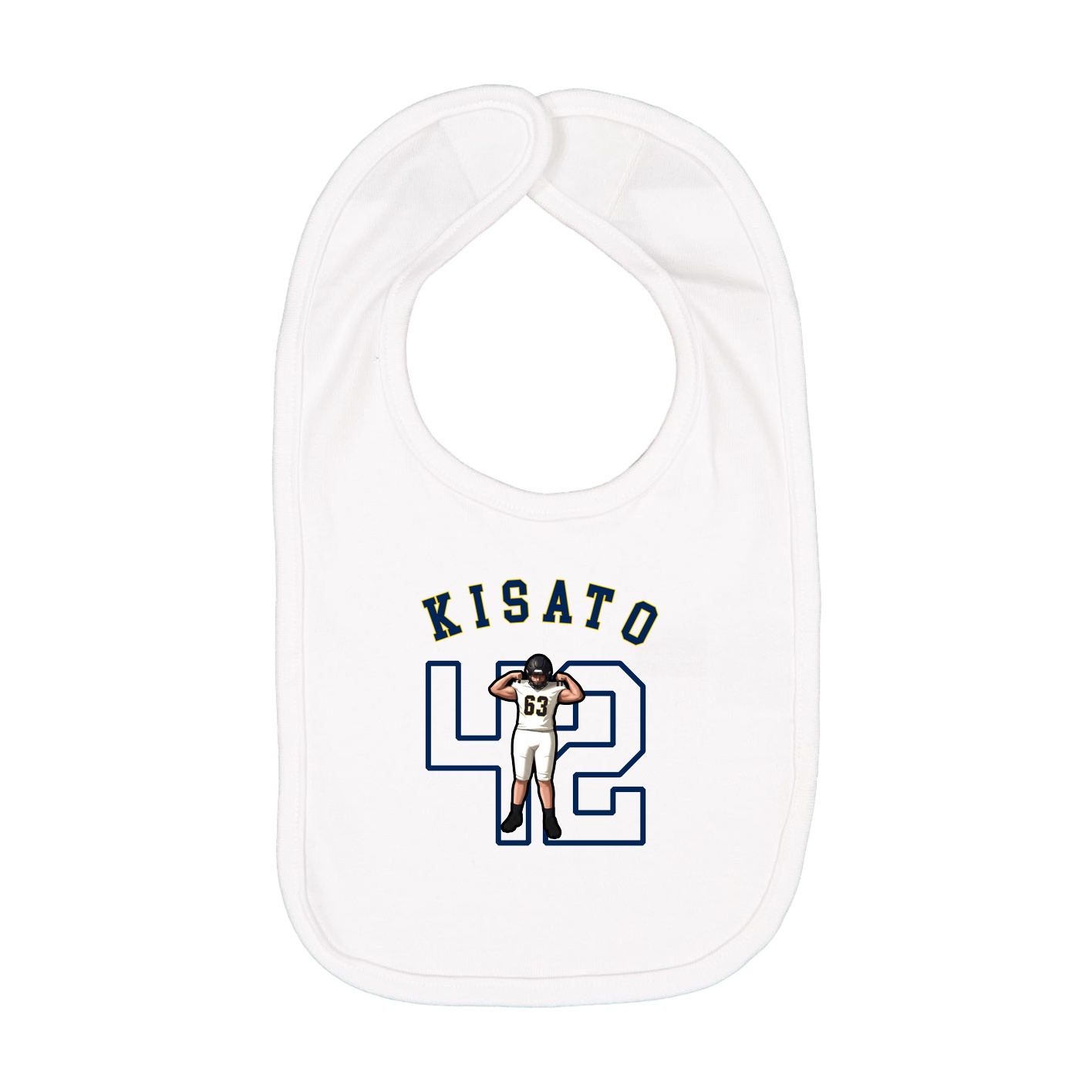 Infant Bib — Shirsey Arch in White