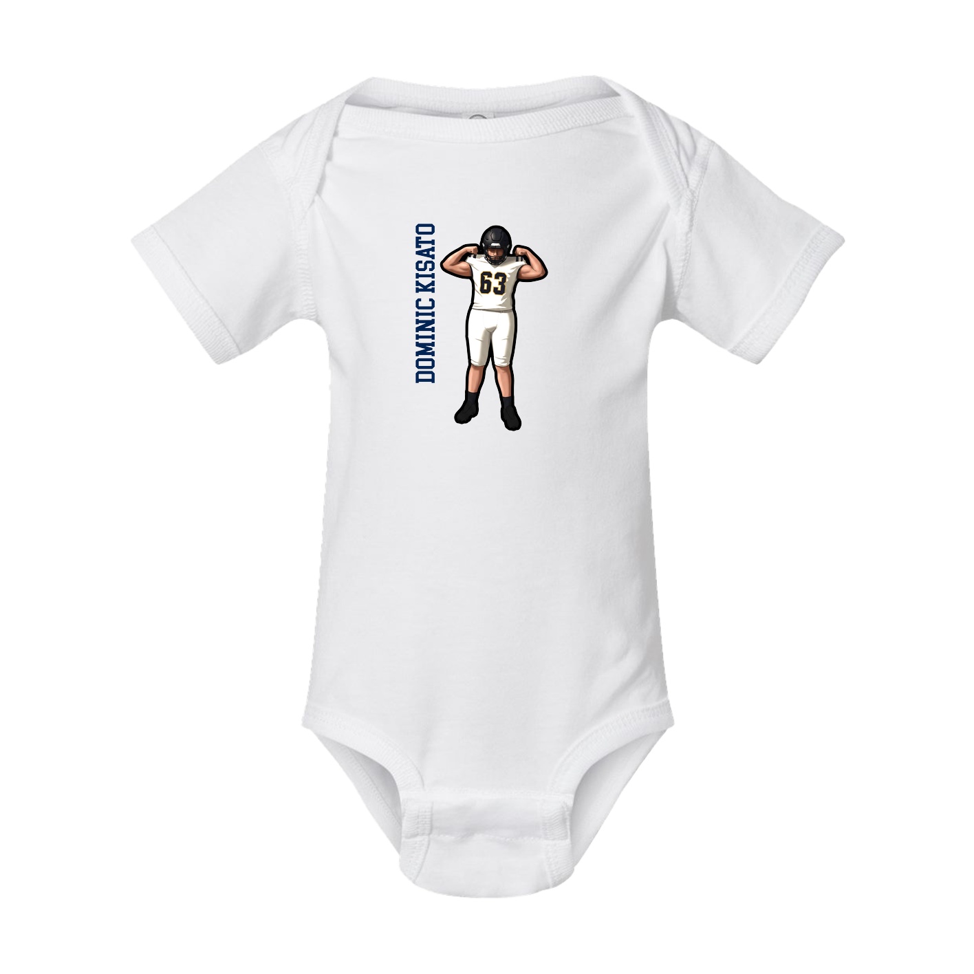 Baby Onesie — Name Vertical in White