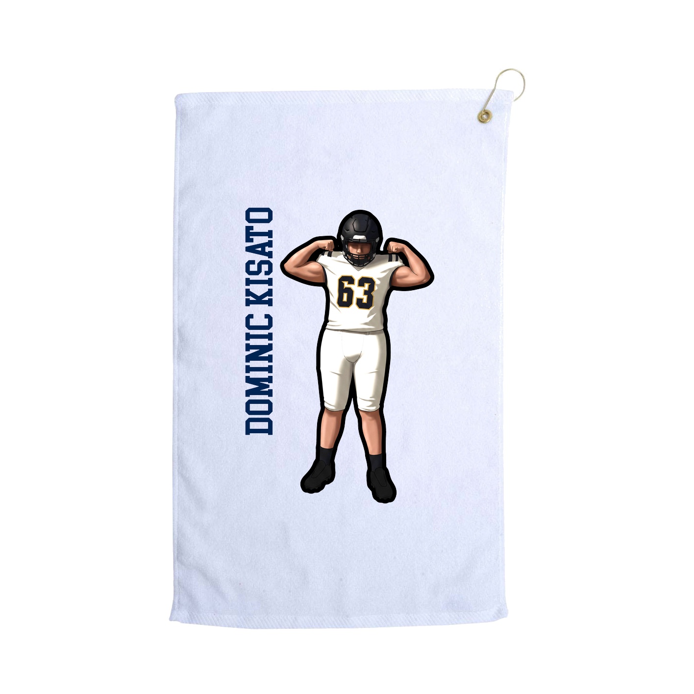 Golf Towel — Name Vertical in White
