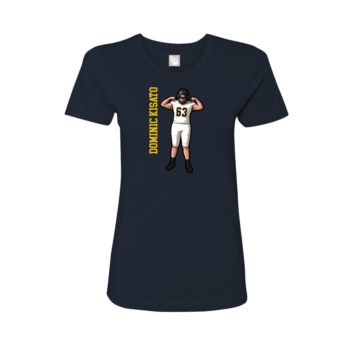Fitted Women's Tee — Name Vertical in Navy