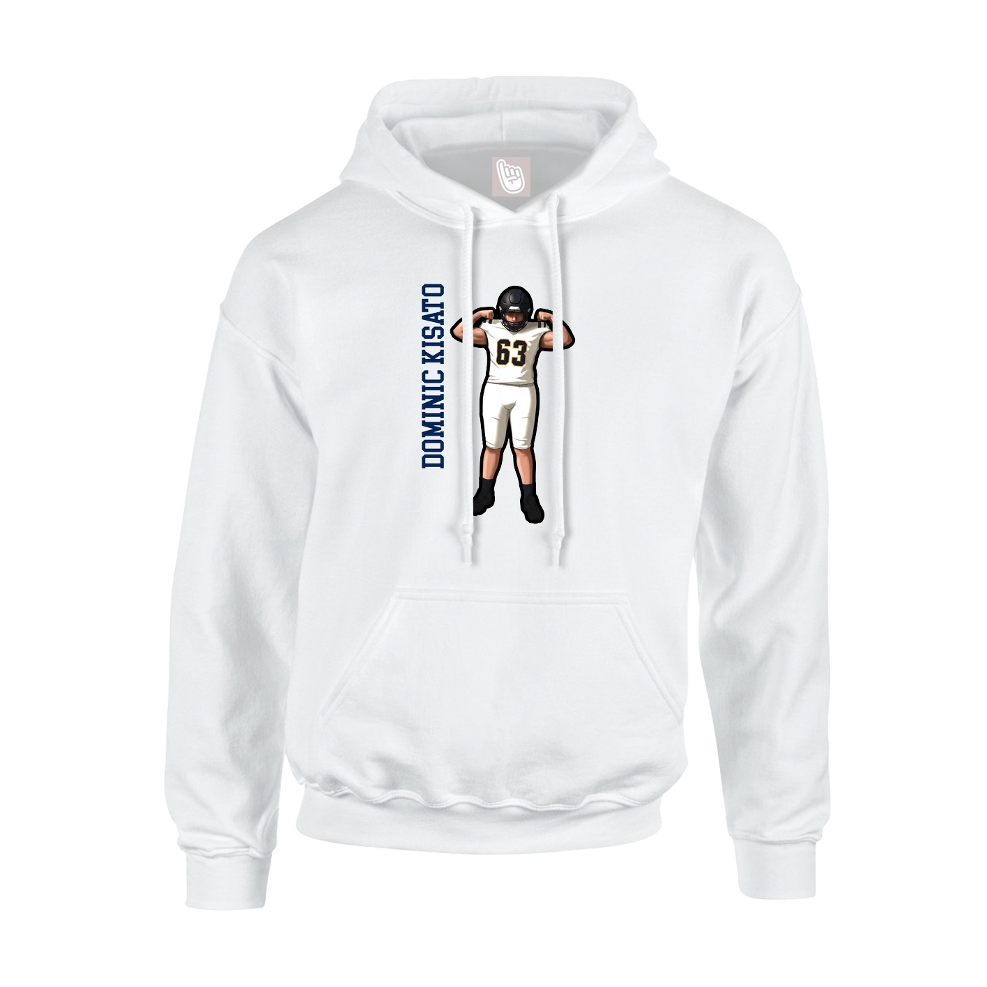 Youth Hoodie — Name Vertical in White