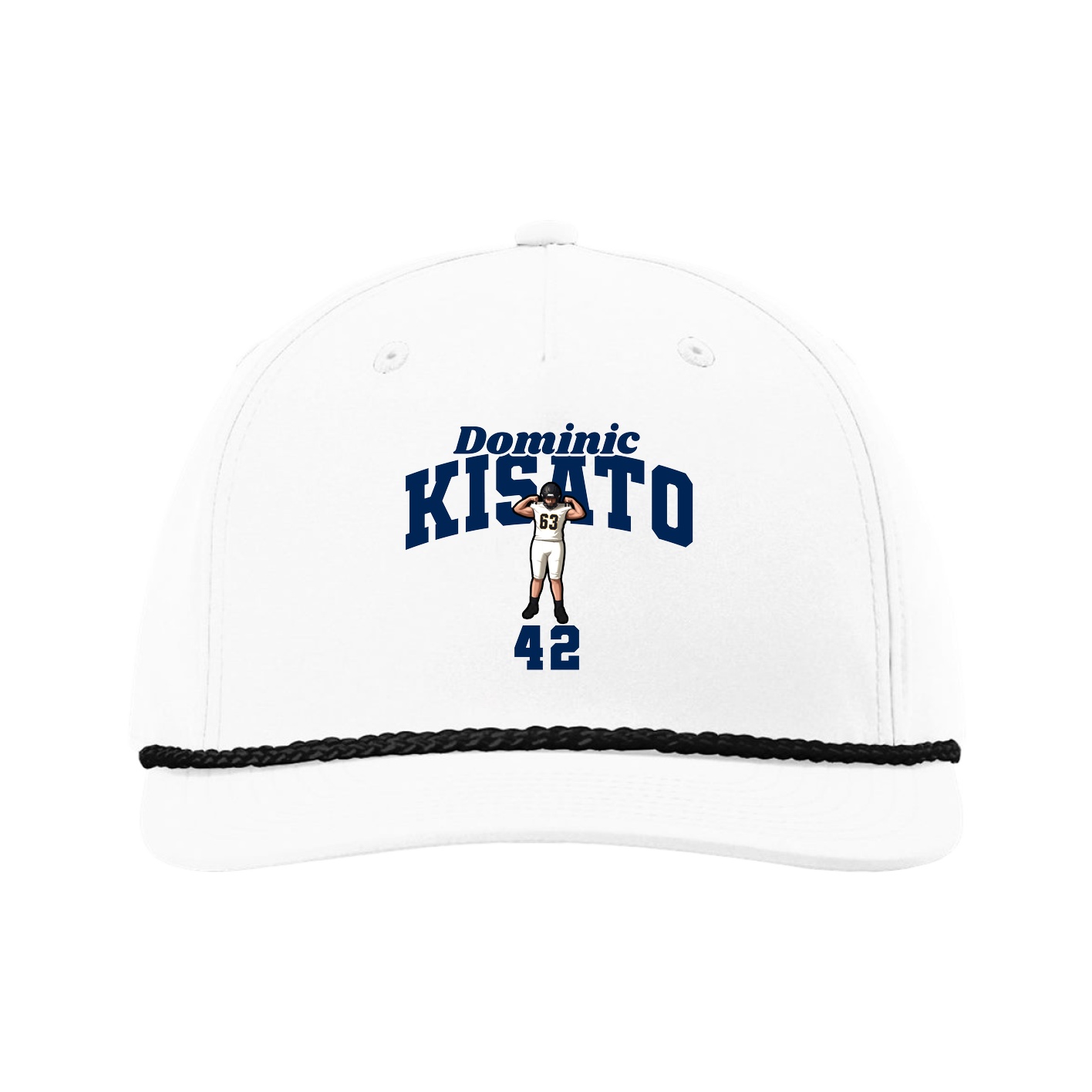 Five-Panel Classic Rope Cap — Signature Arch in White
