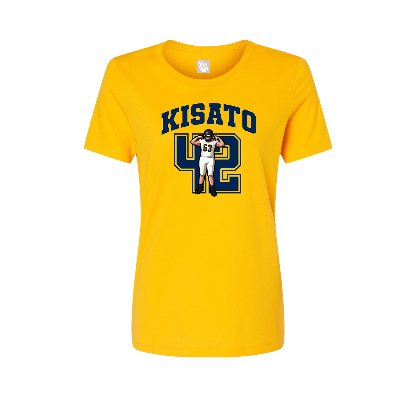 Fitted Women's Tee — Number in Gold