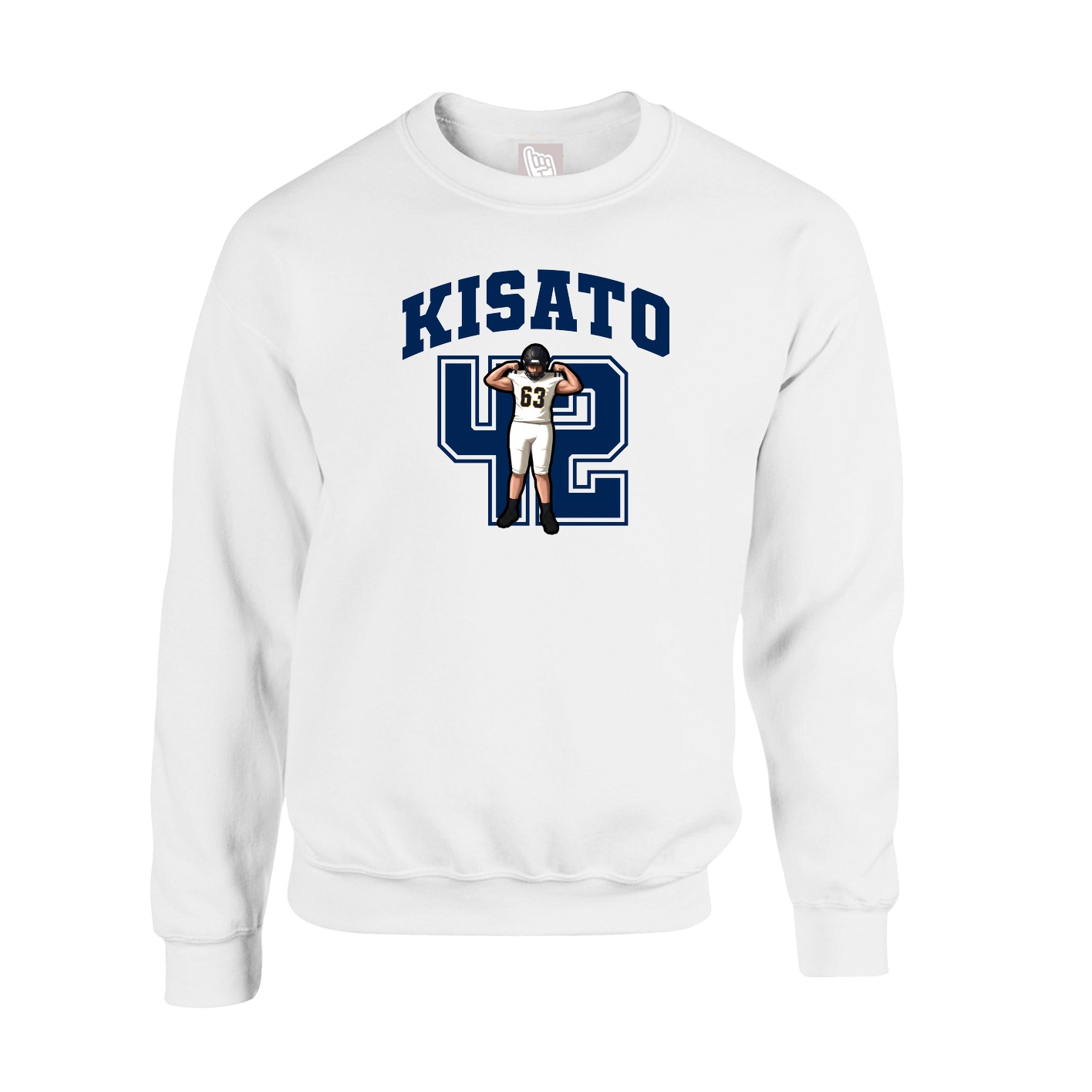 Fleece Crew — Number in White