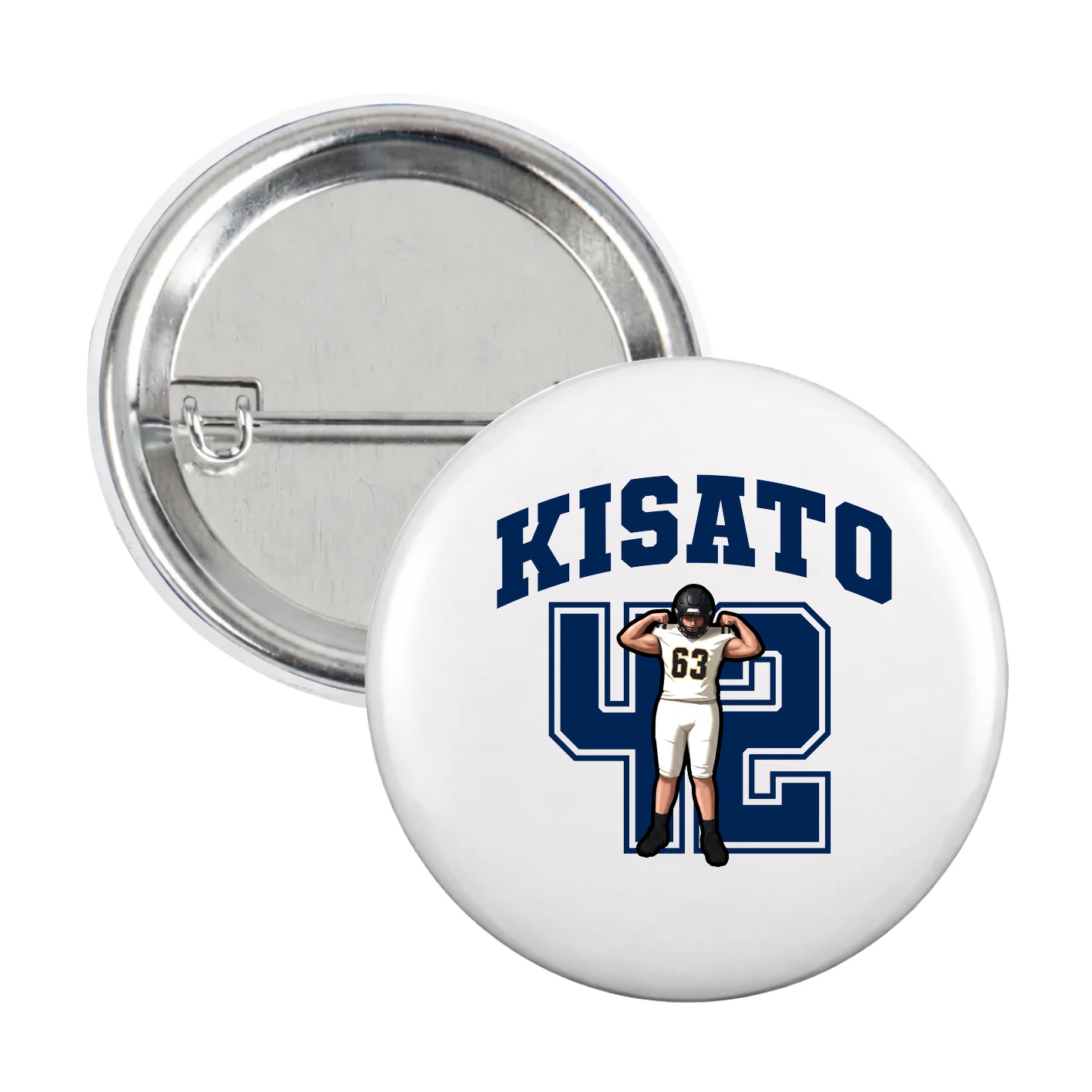 Game Day Button — Number in White