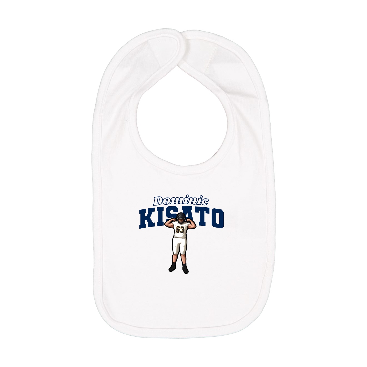 Infant Bib — Name Arch in White