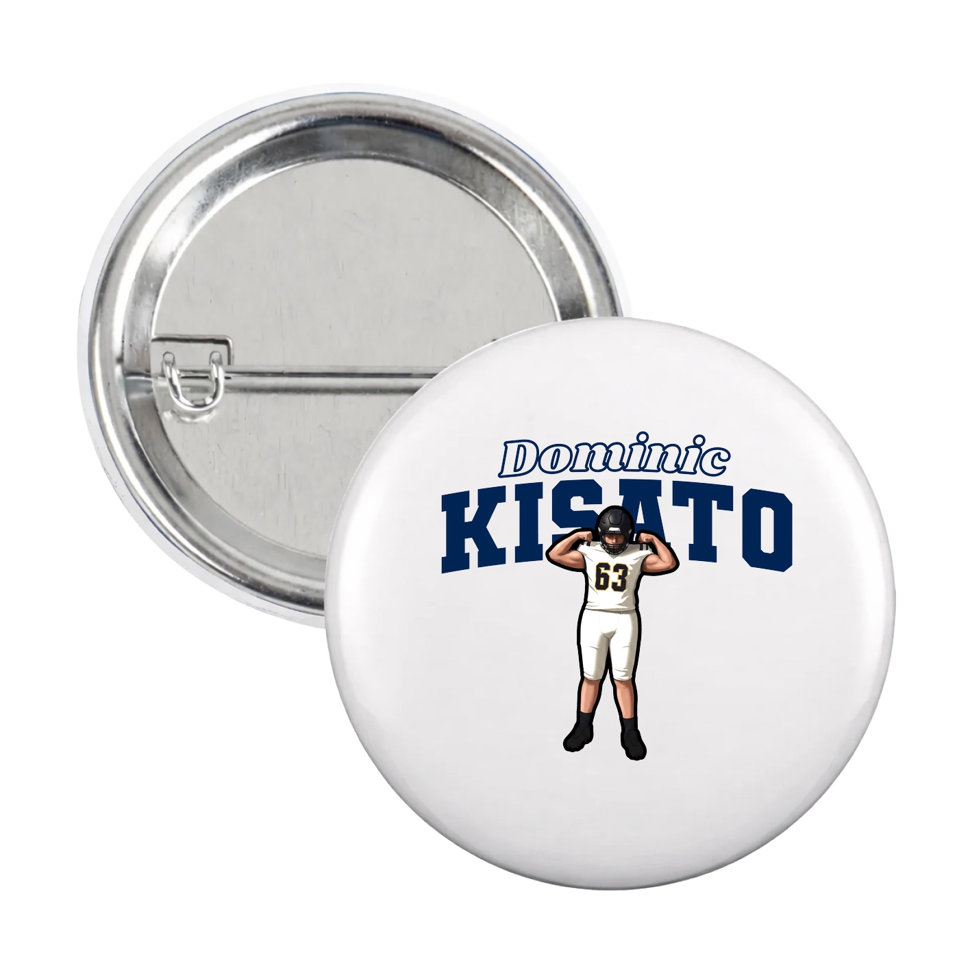 Game Day Button — Name Arch in White