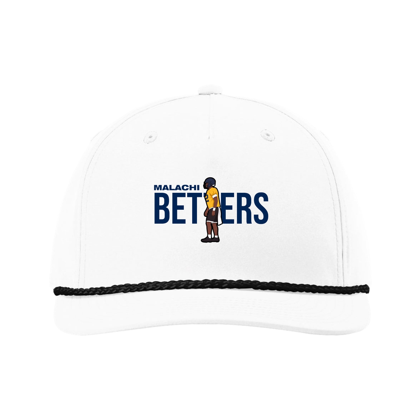 Five-Panel Classic Rope Cap — Player Name in White