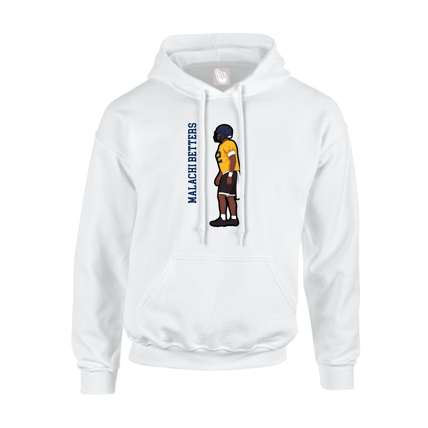 Youth Hoodie — Name Vertical in White