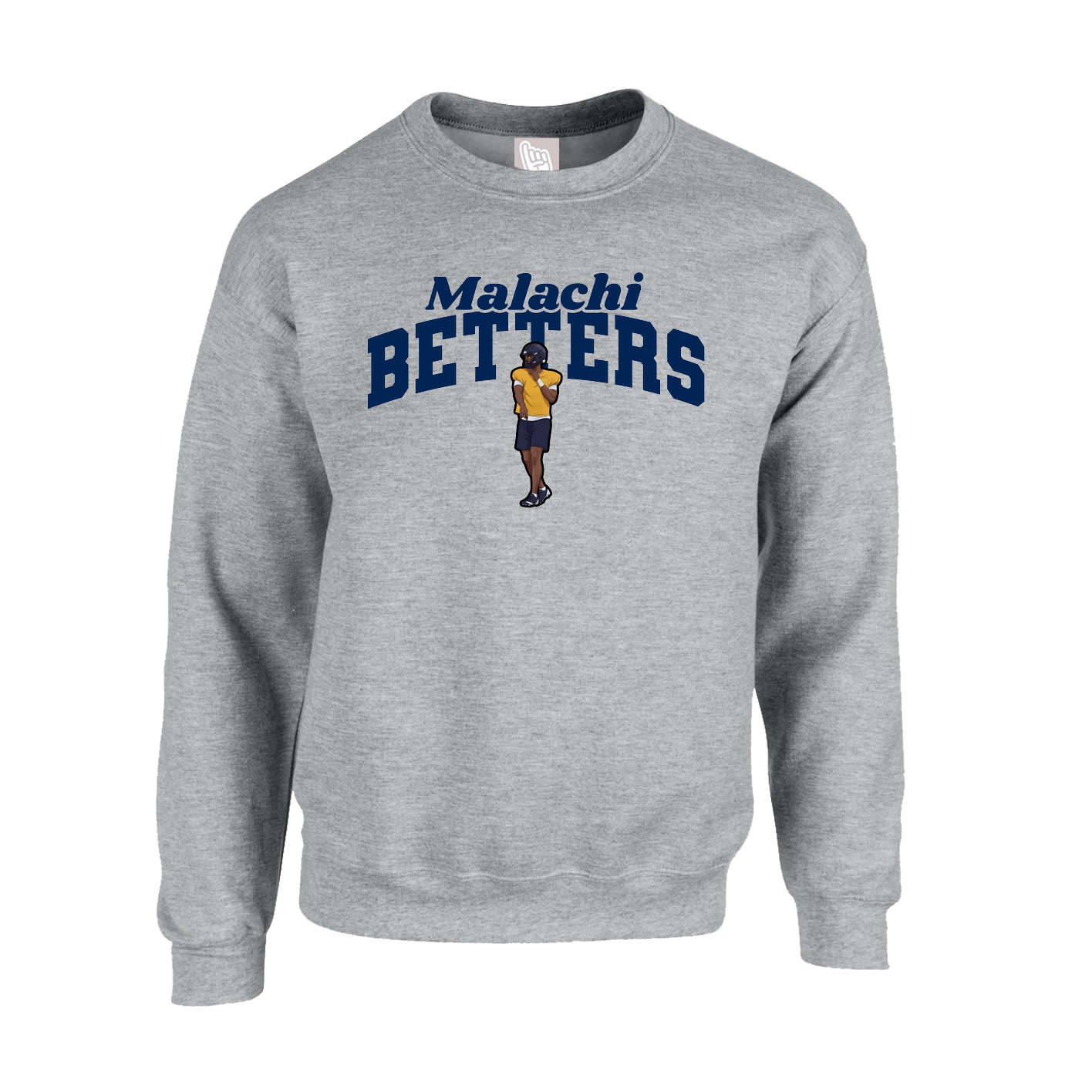 Fleece Crew — Signature Arch in Grey