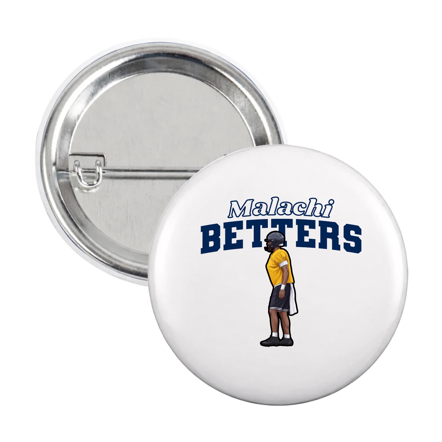 Game Day Button — Name Arch in White