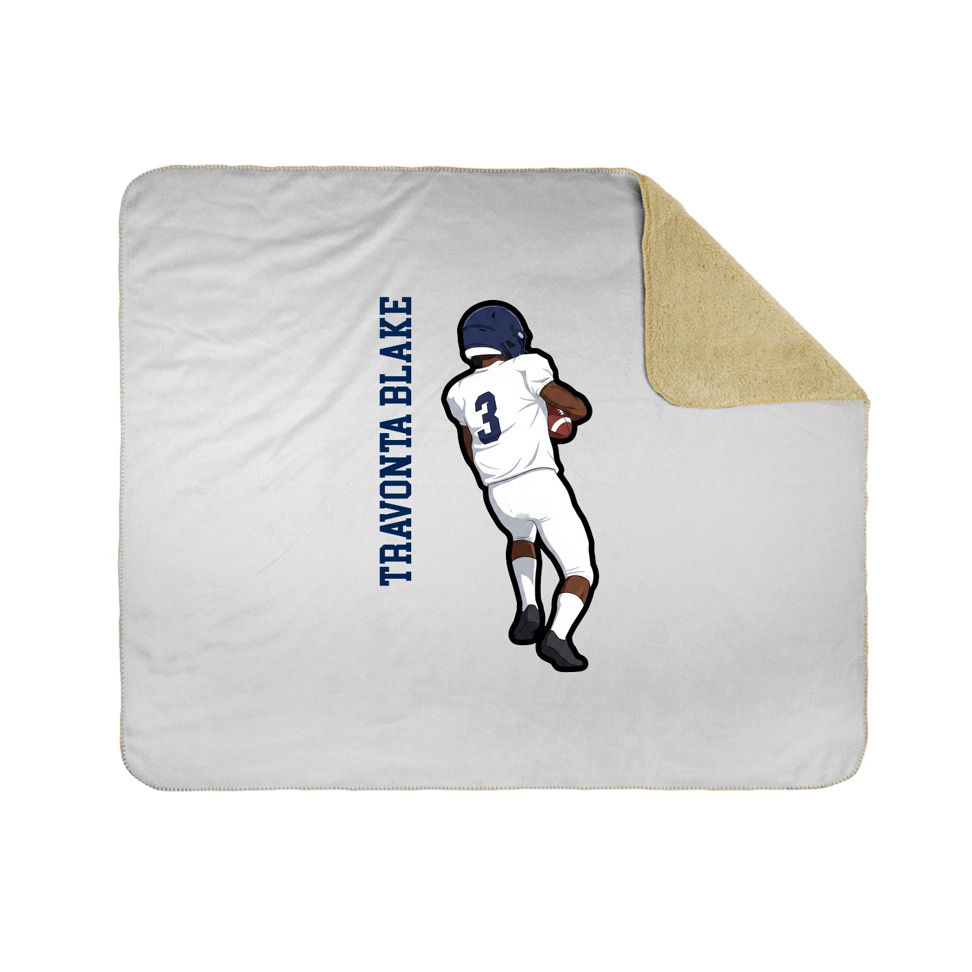 Throw Blanket — Name Vertical in White