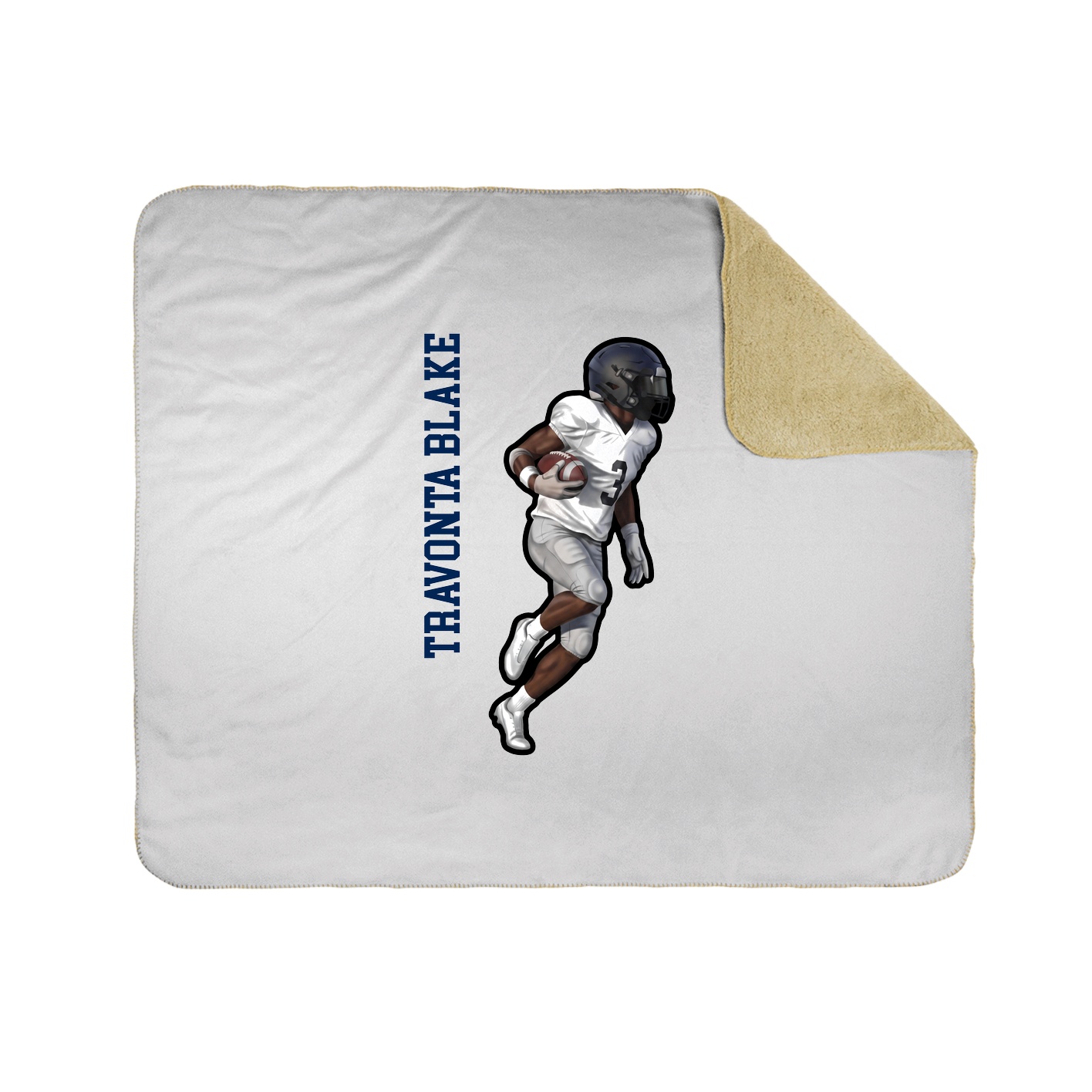 Throw Blanket — Name Vertical in White