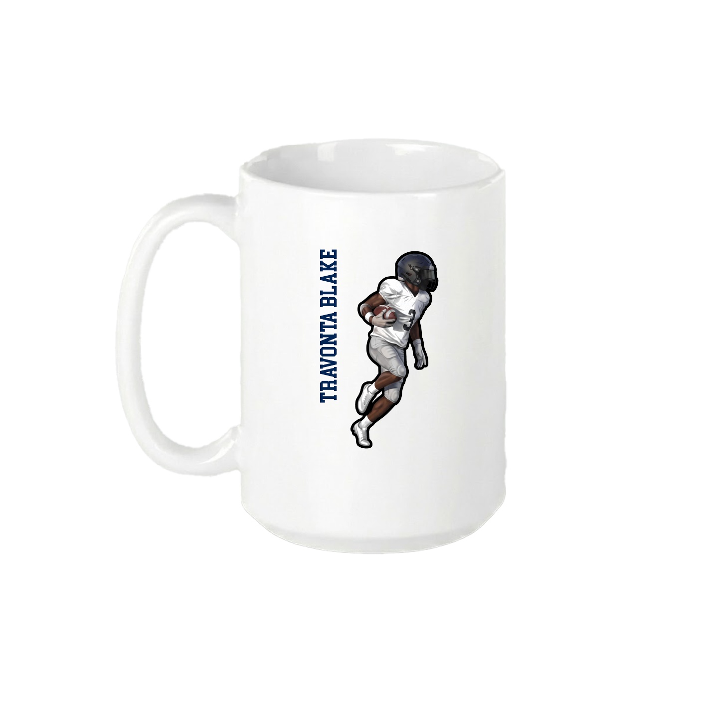 15oz Coffee Mug — Name Vertical in White