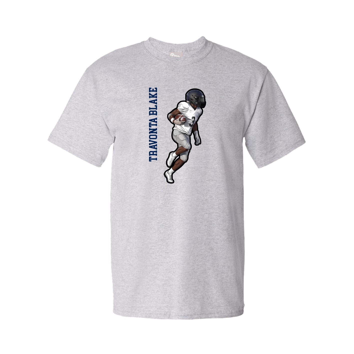 Youth Tee — Name Vertical in Grey