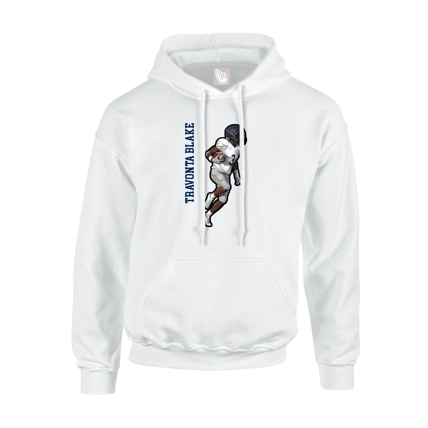 Youth Hoodie — Name Vertical in White