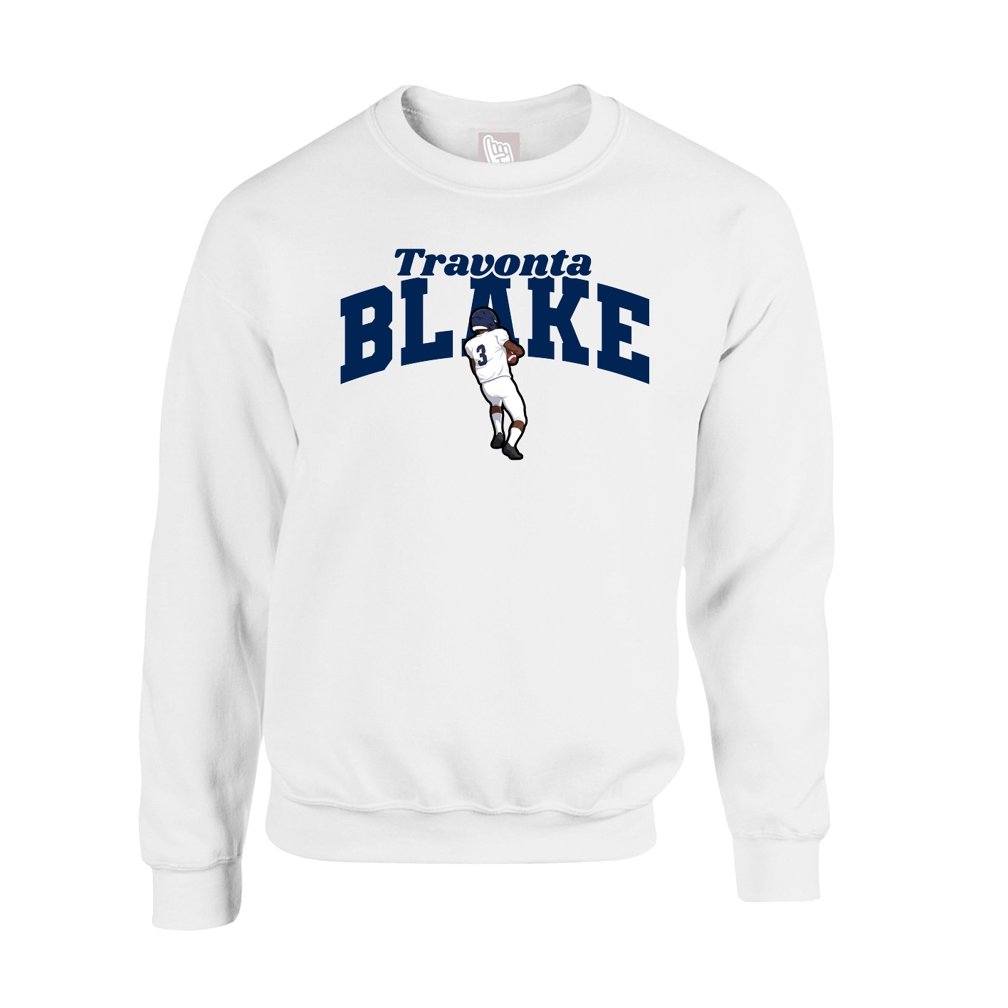 Fleece Crew — Signature Arch in White
