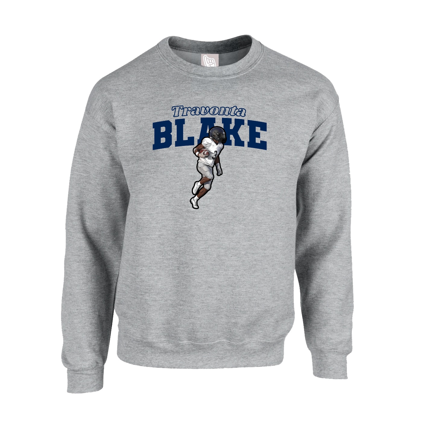 Fleece Crew — Name Arch in Grey