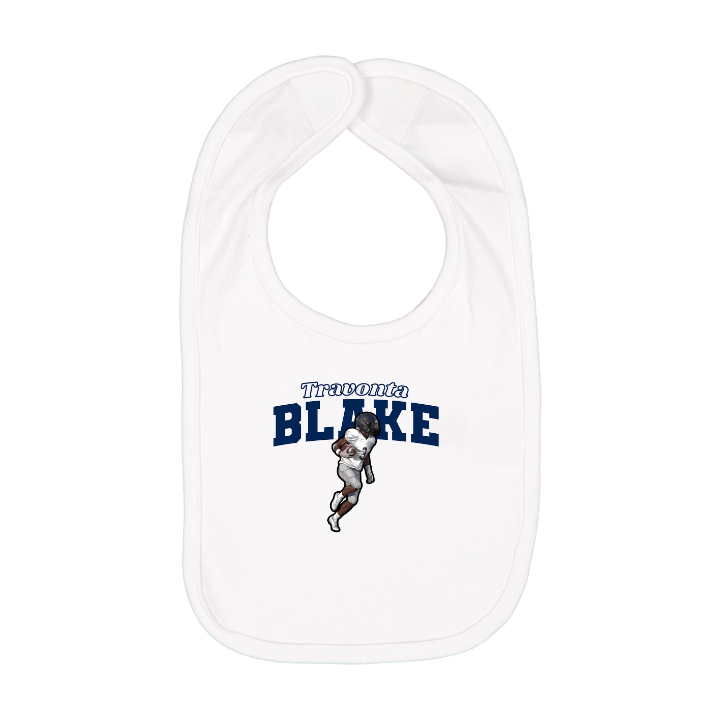 Infant Bib — Name Arch in White