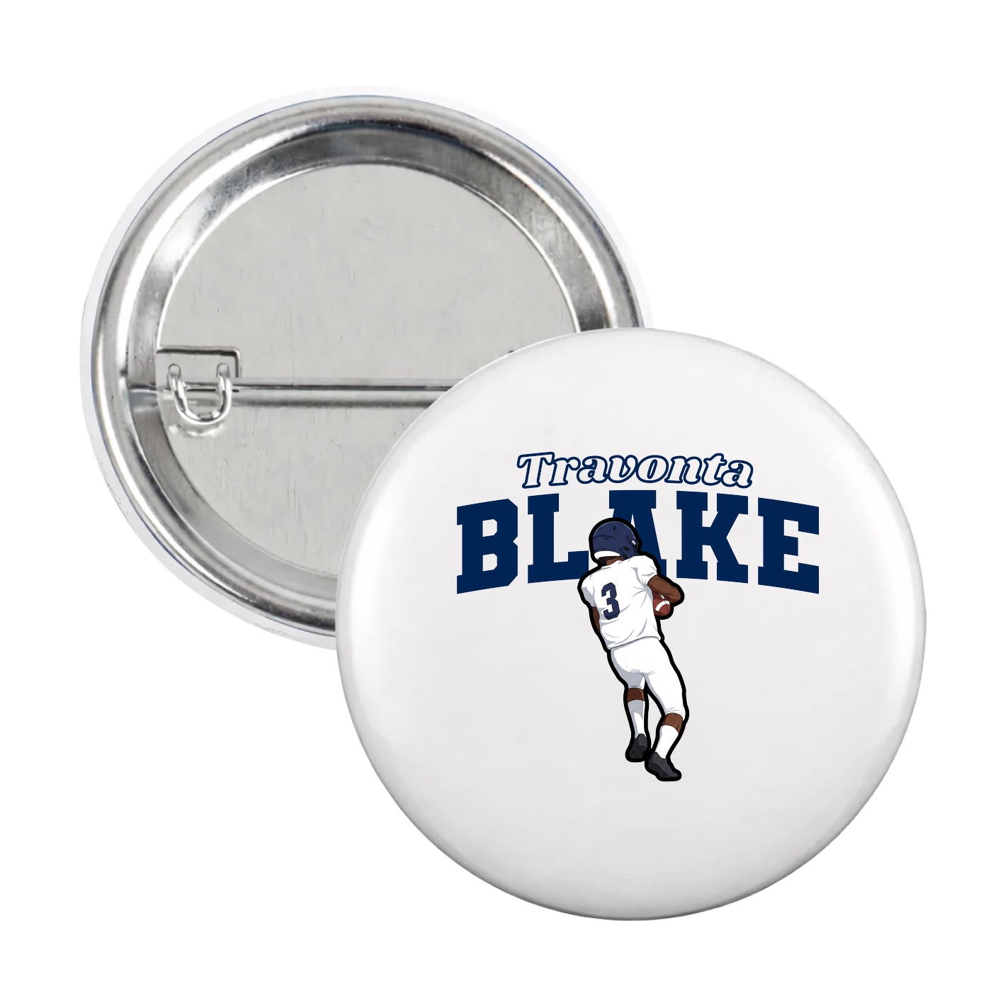 Game Day Button — Name Arch in White