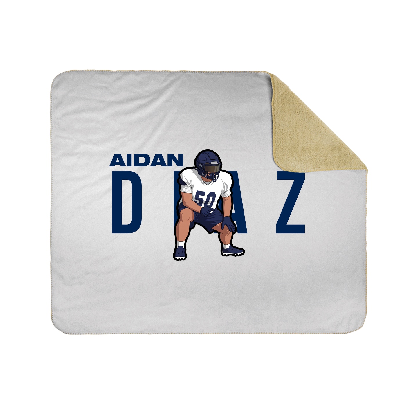 Throw Blanket — Player Name in White