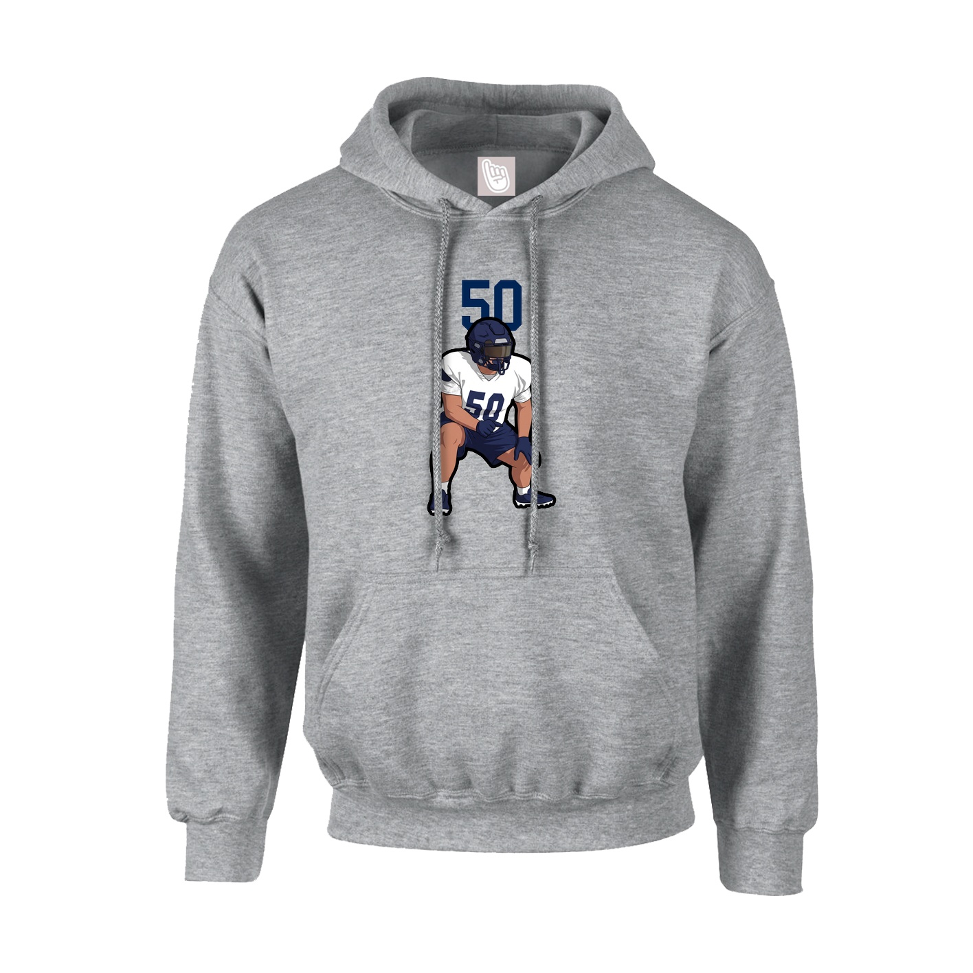 Hoodie — Number Top in Grey